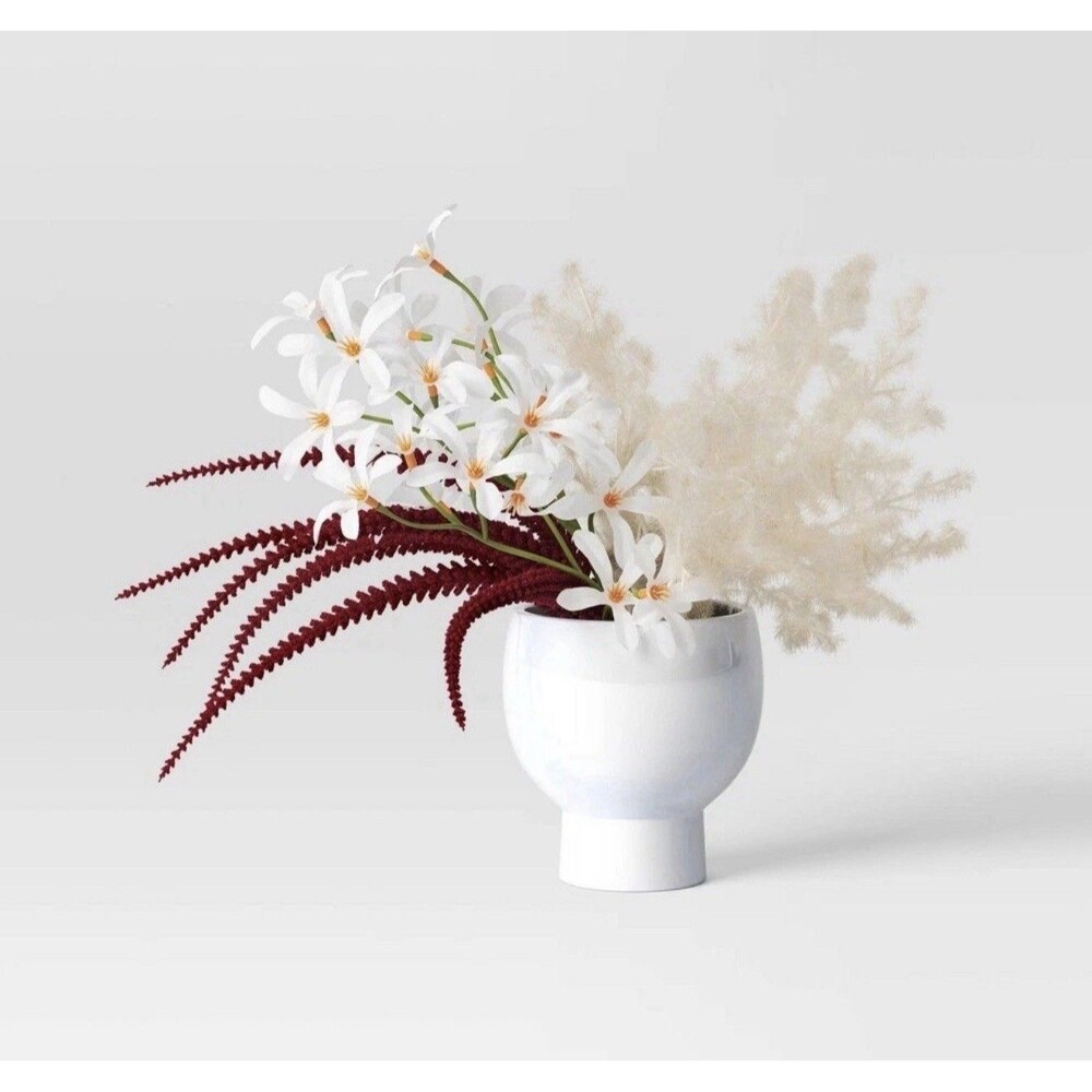 Set of 2 Cream Floral Luxe Arrangements - Threshold Faux Flowers NEW